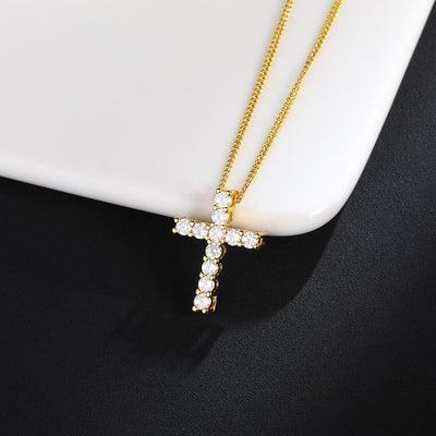 High Quality Zircon Cross Necklace For Women Hip Hop Jewelry Stainless Steel