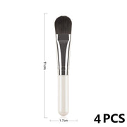 4PCS Face Mask Brush Soft Hairy Woonden For Woman Facial Cleansing Beauty