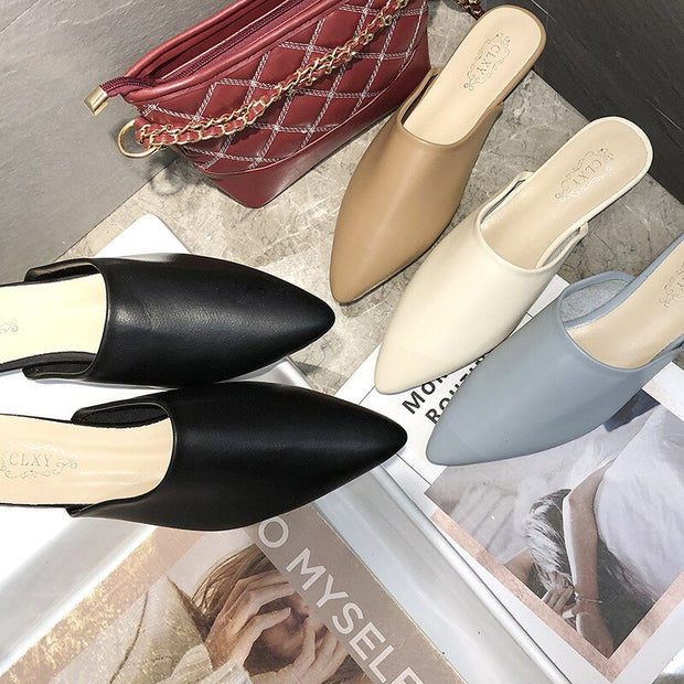Pointed Toe Flat Slippers spring summer outdoorshoes woman