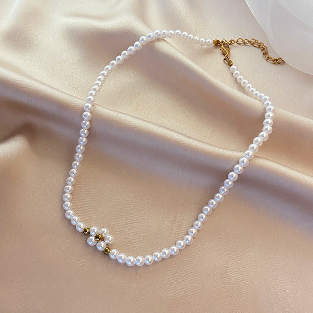 Trendy Pearl Heart Pendant Chain Necklace For Women Butterfly Choker Necklace