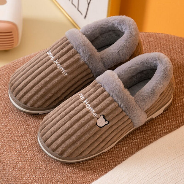 Women Winter Slippers Female Plush Thick Bottom