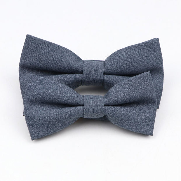 Soft Polyester Solid 15 Colors Father-son Bowtie Set