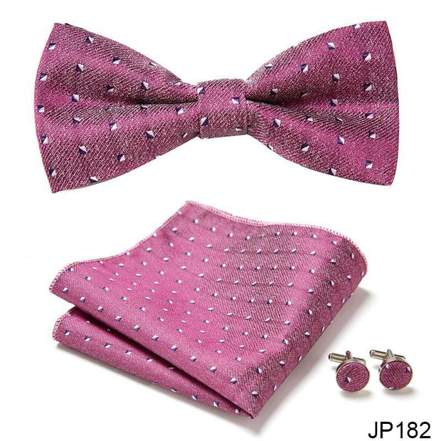 New Paisley  Bow Tie for men Wedding Bowtie Handkerchief Cufflink Set