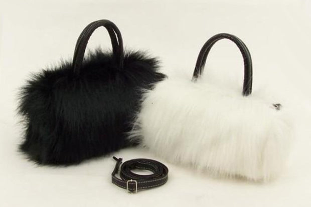 Girls Lady Fashion PU Leather &amp; Faux Fur Handbag Shoulder Bag  EIG88