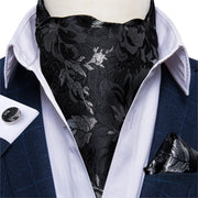Luxury Men&#39;s Vintage Paisley Floral Formal Cravat Ascot Tie Self British Style