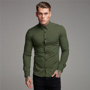 Summer Thin Section Non-iron Modal Shirt Men Black Long-sleeved Business