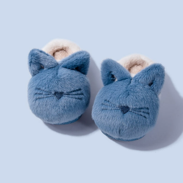 Winter Kids Plush Fluffy Slippers Fuzzy Comfy  Anti-Slip Indoor House Bedroom Shoes