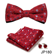 New Paisley  Bow Tie for men Wedding Bowtie Handkerchief Cufflink Set