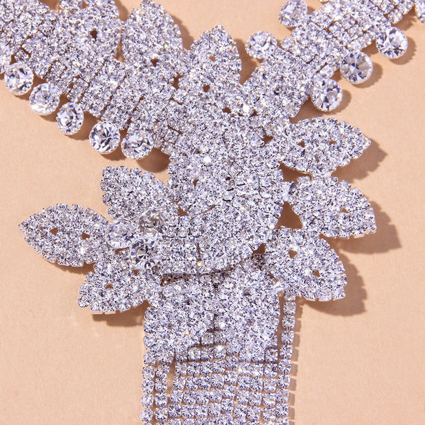 Stonefans Luxury Flowers Rhinestone Bridal Jewelry Sets for Women