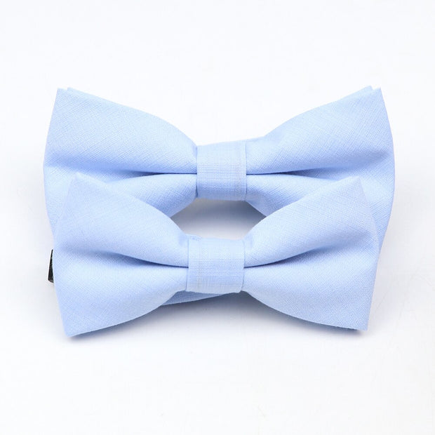 Soft Polyester Solid 15 Colors Father-son Bowtie Set