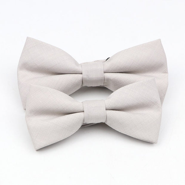 Soft Polyester Solid 15 Colors Father-son Bowtie Set