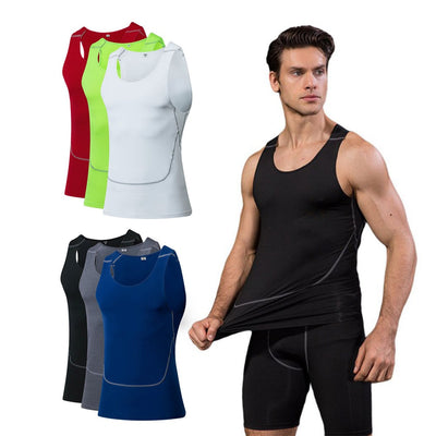 Men Running Vest Polyester Workout T-shirt Sports Tank Tops Men