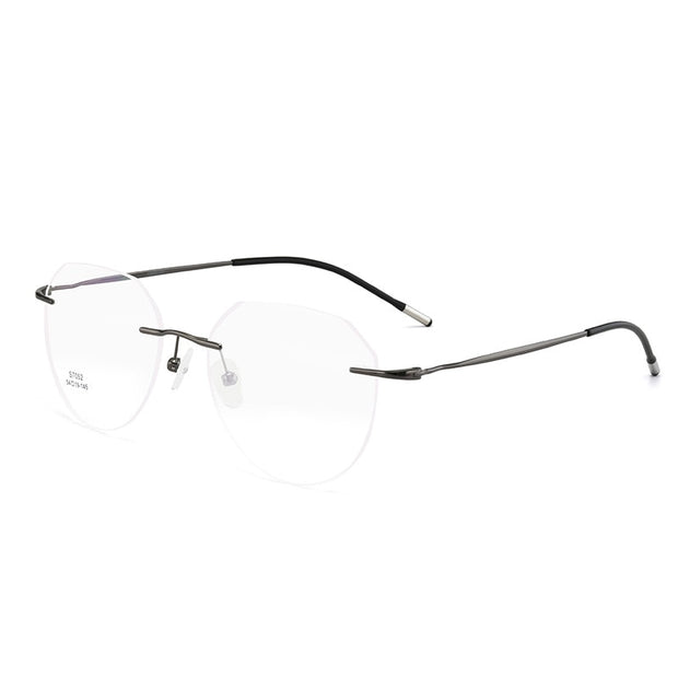 Ultralight Titanium Alloy Rimless Men Glasses Frame Square Eyeglasses