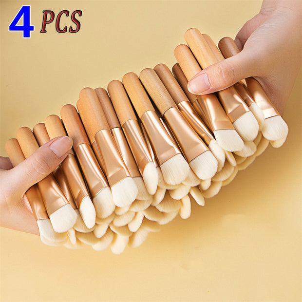 4PCS Face Mask Brush Soft Hairy Woonden For Woman Facial Cleansing Beauty
