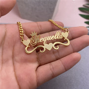 Custom Name Bracelet with Heart Personalized Cuban Chain Bracelet for Girl Custom