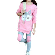 Kids Girls Cartoon Clothing Sets Long Sleeve Sweatshirt +Pants 3-14 Years