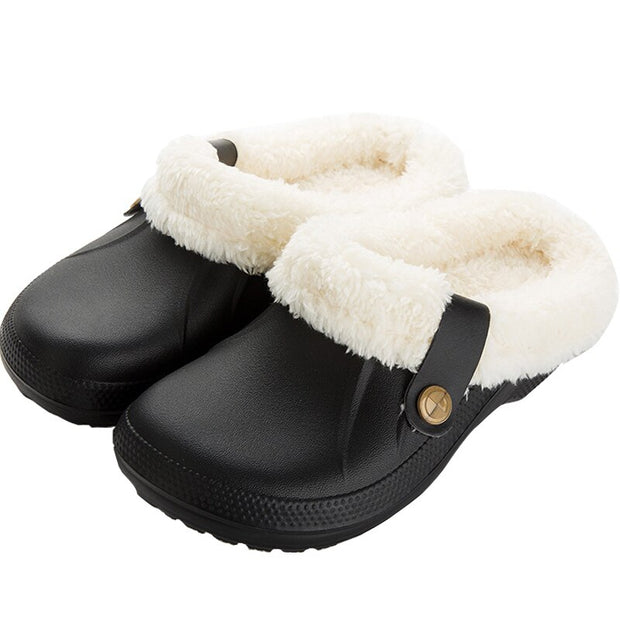 Unisex Home Winter Clogs Indoor Fur Warm Slippers