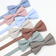 Soft Polyester Solid 15 Colors Father-son Bowtie Set