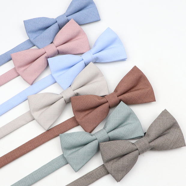 Soft Polyester Solid 15 Colors Father-son Bowtie Set