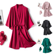 New Silk Kimono Robe Bathrobe Women Satin Bridesmaid Robes