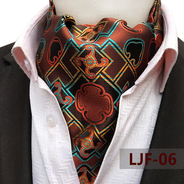 Male British Fashion Paisley Floral Men Long Cravat Ascot Ties Gentlemen