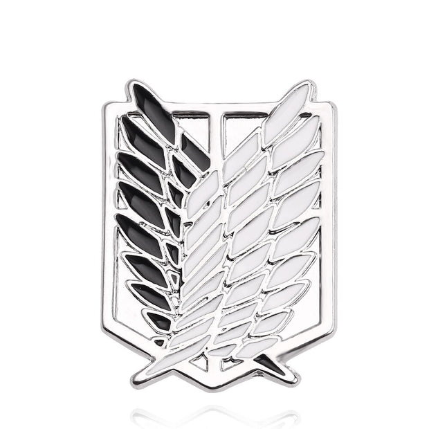Titan Pins Enamel Wings Brooches Black White Blue Feather Pin Metal