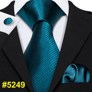 LS-5090 New Mens Ties Handkerchief Set 11 Colors Solid Silk Ties For Men