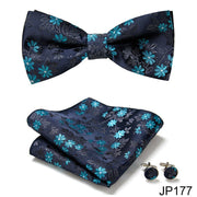 New Paisley  Bow Tie for men Wedding Bowtie Handkerchief Cufflink Set