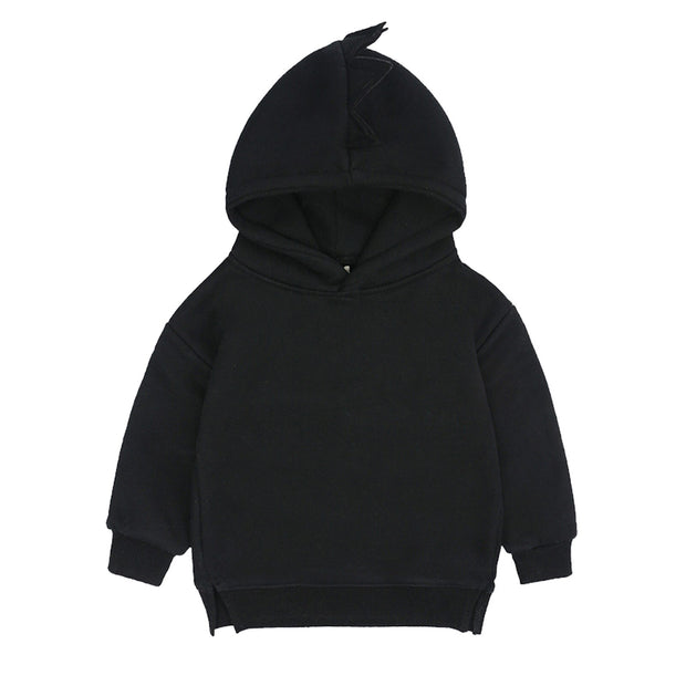New Fashion Baby Boys Girls Clothes Solid Color Pullover Hooded