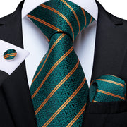 100% Silk Luxury Teal Green Paisley 8cm Tie For Men Wedding Dress Necktie