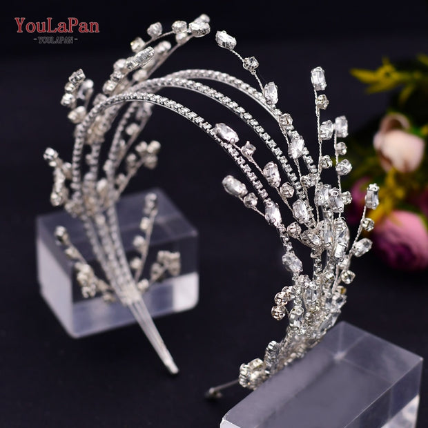 YouLaPan HP425 Wedding Tiara and Crown Rhinestone Headpiece Wedding Hair Accessories 