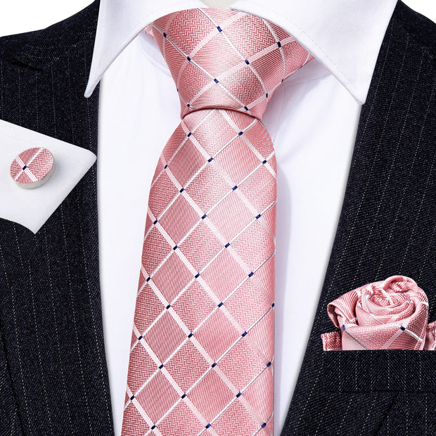 Wedding Gift Barry.Wang Designer NeckTie Handkerchief Cufflinks Set