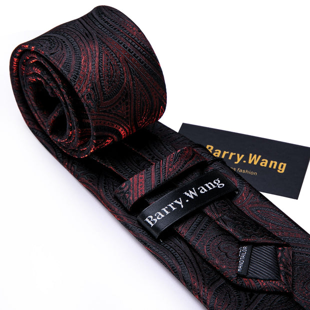 3PC Fashion Luxury Dark Floral 100% Silk Tie Gifts For Men Suit