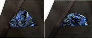 EASY.H Luxury 25*25CM  Vintage Floral Paisley Silk Hanky Pocket Square