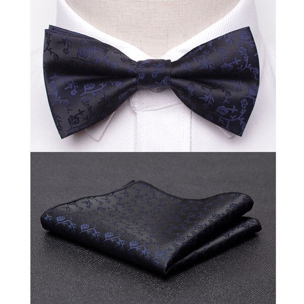 Men Bowtie Cravat Set Fashion Butterfly Party Wedding Ties