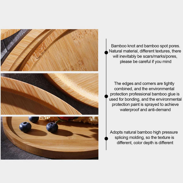 Kitchen Bamboo Tray Holiday Party 2/3L layer Fruit Plate Dessert Candy Dish
