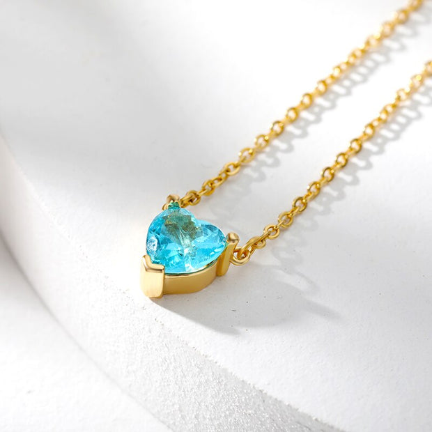 Zircon Heart Necklaces For Women Stainless Steel Chain White Pink