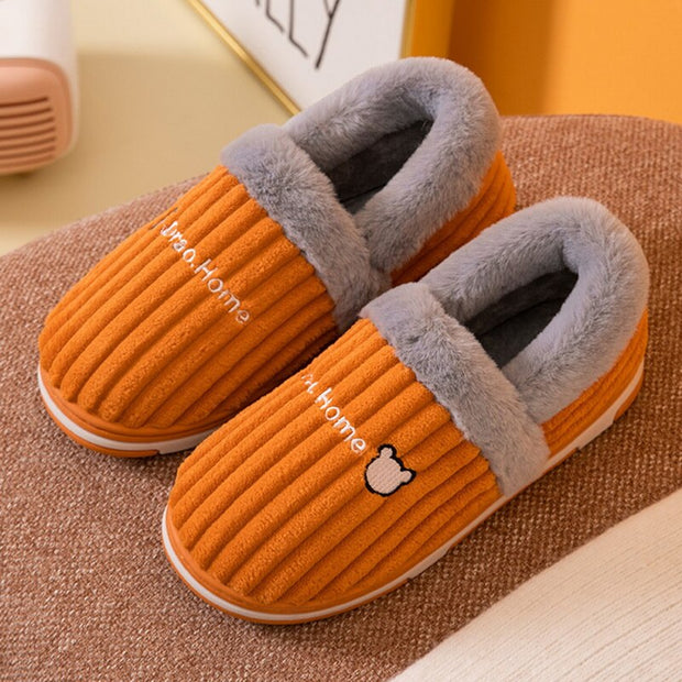 Women Winter Slippers Female Plush Thick Bottom