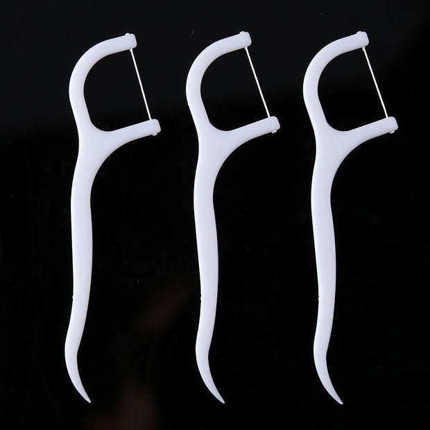 50pcs Disposable Dental Flosser Interdental Brush Teeth Stick