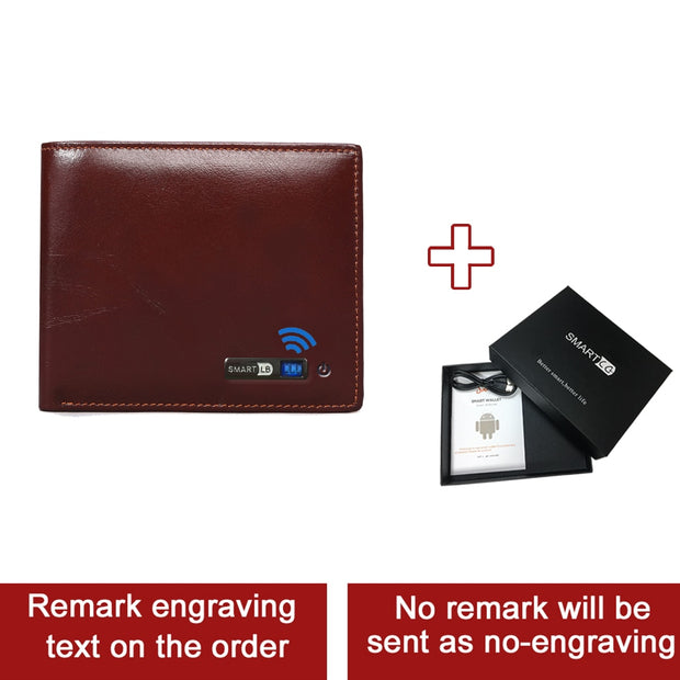 Smart Anti-lost Wallet -compatible Leather Short Credit Card Holders Male