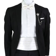 New Fashion Mens Cummerbund Bow Tie Brooch Set