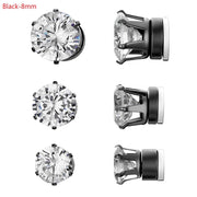 BONISKISS Stainless Steel Stud Earrings for Men Women Unisex Round Magnet Earrings