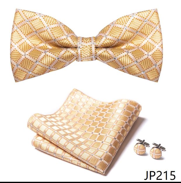 New Paisley  Bow Tie for men Wedding Bowtie Handkerchief Cufflink Set