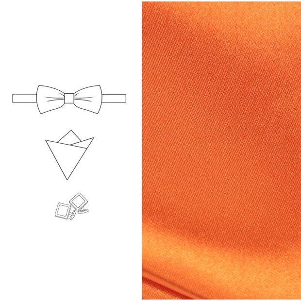 Men Bowtie Cufflinks Cravat Set Solid Butterfly Ties