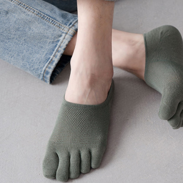 Man Women Slipper Toe Socks Mesh Hollow No Show Socks