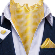 Luxury Men&#39;s Vintage Paisley Floral Formal Cravat Ascot Tie Self British Style