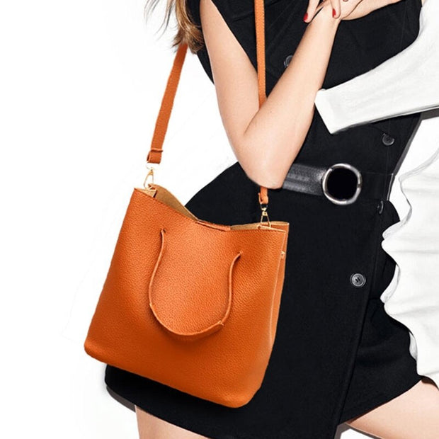 4Pcs/set Leather Women Handbag Shoulder Bag Tote Card Holder Purse