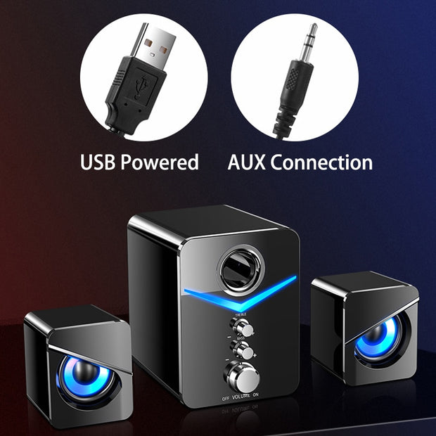 ZK50 Wired Computer Speakers Loudspeaker Bass Subwoofer AUX Audio Home Theater