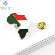 SOMESOOR African Map Countries Flag Brooch