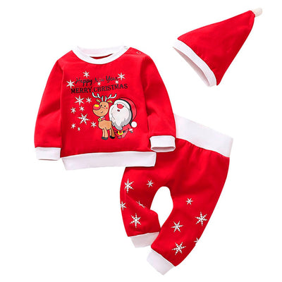 My First Christmas New Born Baby Set 3pcs Toddler Baby Boys Girls Christmas